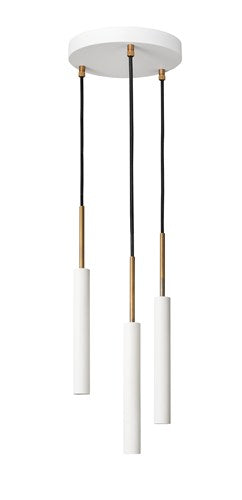 Stav hvid x3 på rund loftplade hanglamp